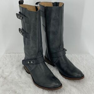 Lucchese SPIRIT WOMENS SIZE 8M Gray Heeled Boots ZIPPER SIDE